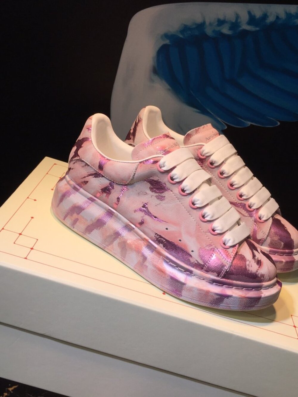 Alexander McQueen Ombre Dusty Pink Platform Sneakers - Picture 5 of 7